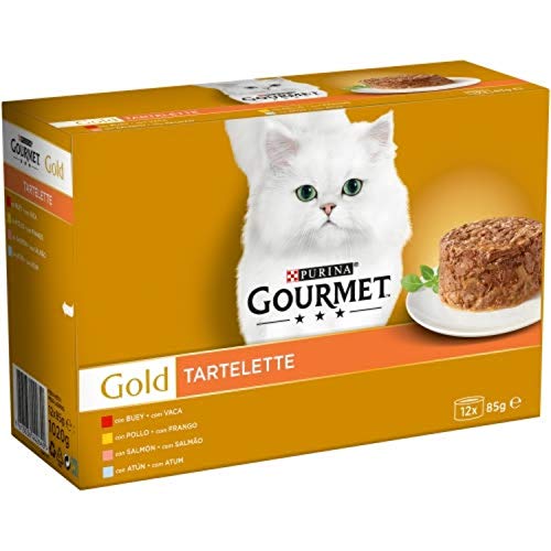 Nestlé Purina Gourmet Gold Comida húmeda para Gatos Tartelette Pack Surtido 12x85 g - Pack de 8