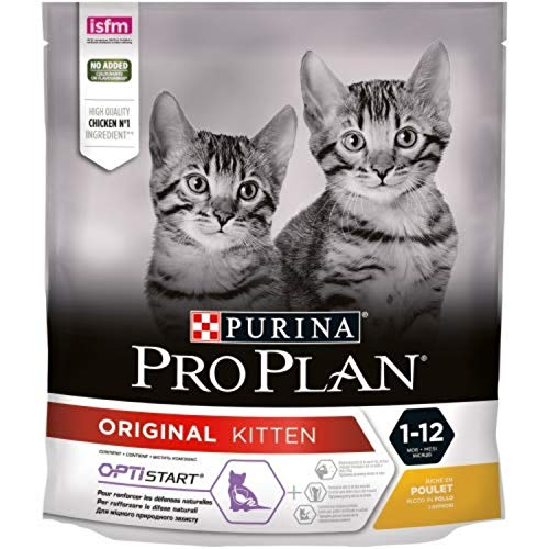 Nestlé Purina Pro Plan Comida para Gato pienso para Gato Original Kitten con Optistart Pollo 400 g - Pack de 8