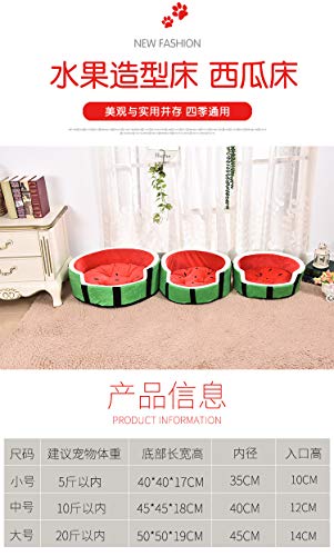 Newgreeny Familia Cómoda Four Seasons Pet Sandia Bed Nido De Mascotas Pequeño Perro Gato Gato Perrera Grande Cama de sandía de Verano