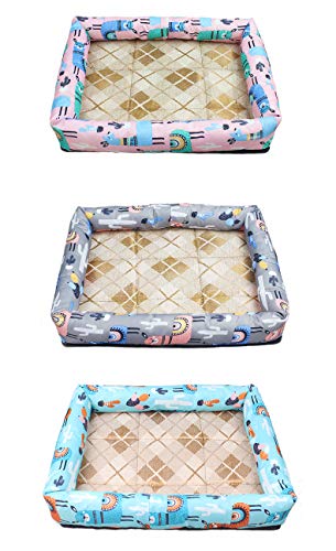 Newgreeny Summer Cat and Dog Kennel Pet Mat Mat Ice Silk Pad Cat Bed Suministros para Perros Pequeño 40 * 30 cm Alpaca Gris