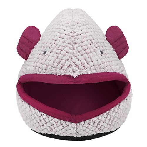 Nido de gato, bonito cama para chihuahua, tienda de campaña de pescado, franela, bolsa para dormir para nido, cojín de animal en casa interior y caseta caliente para invierno