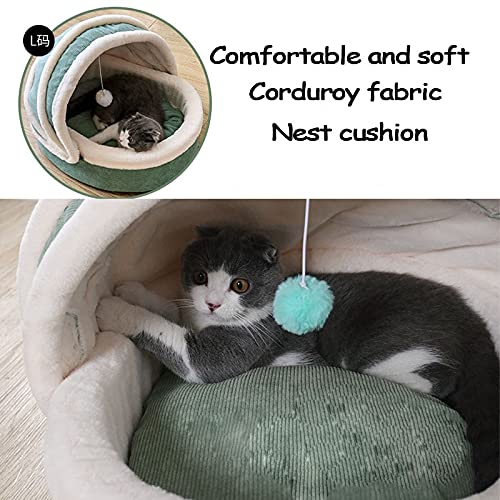Nido de gato para mascotas Tipo de tiburón de dinosaurio, nido de gato, nido de perro semi cerrado, cómodo para todas las estaciones, cama de gato, lavable casa de mascotas L rosa