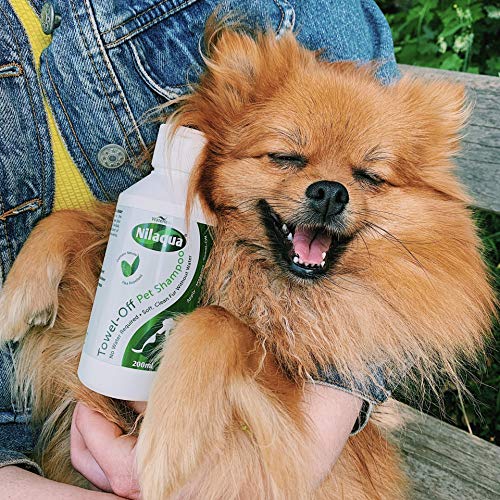 Nilaqua Natural pulgas, garrapatas y repelente de moscas Waterless mascotas Champú, 200 ml