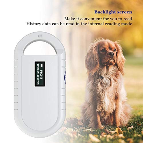 NIMOA Lector de Chip Animal - Lector de Mano Portátil for Mascotas Microchip Explorador Universal Recargable con Lector de RFID