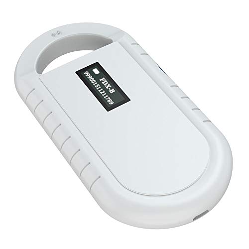 NIMOA Lector de Chip Animal - Lector de Mano Portátil for Mascotas Microchip Explorador Universal Recargable con Lector de RFID