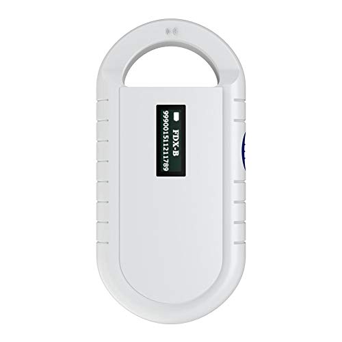 NIMOA Lector de Chip Animal - Lector de Mano Portátil for Mascotas Microchip Explorador Universal Recargable con Lector de RFID