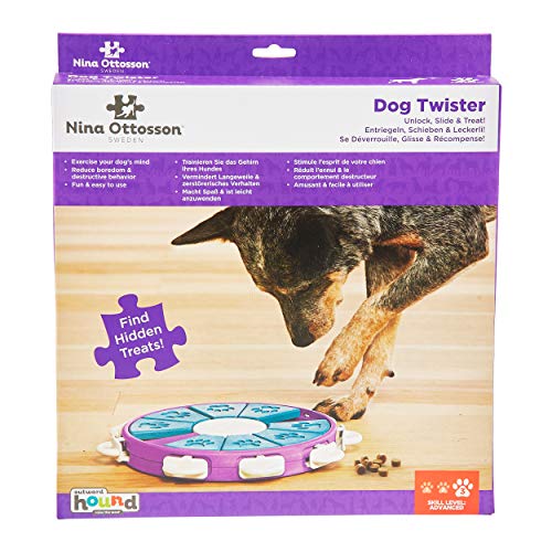 Nina Ottosson por Outward Hound Dog Twister - Dispensador interactivo de recompensas - Rompecabezas para perros - Nivel avanzado
