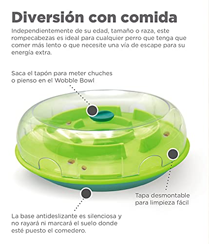 Nina Ottosson por Outward Hound Wobble Bowl - Comedero para ingesta lenta para perros - Juego interactivo de cuenco que se mueve