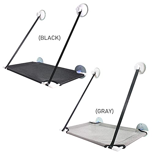 NIQIU Hamaca para Colgar en la Cama para Gatos Asientos para Mascotas montados en la Ventana soleada Malla Transpirable Ventosa para Gatitos Cama para Dormir Estante Colgante para Jugar-Negro, ESPAÑA
