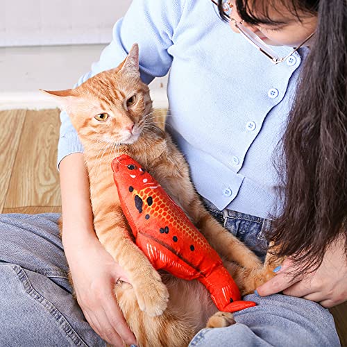 NIUBICLAS Juguetes de pez gatera para gatos, juguete eléctrico para gatos con disquete, carga USB, juguete interactivo lavable para gatos, perfecto para masticar, patadas, gato juguete que se mueve