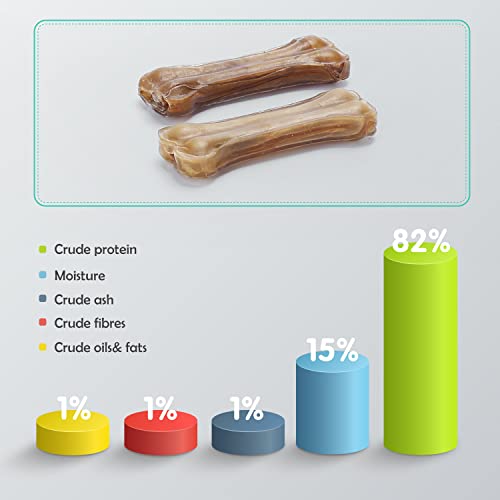 Nobleza - 18 Pcs Hueso Prensado para Perros Fortalecedor de Dientes Stick Dental Dog Snack, Hueso de Nudillos de Cuero Crudo, Hueso para morder, 10cm