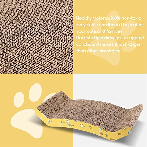 Nobleza 2 Piezas Rascador para Gatos Carton Corrugado, Hierba Gatera Alfombrillas de Cartón Rascador