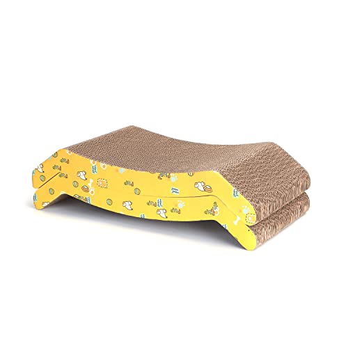 Nobleza 2 Piezas Rascador para Gatos Carton Corrugado, Hierba Gatera Alfombrillas de Cartón Rascador