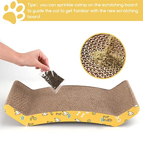 Nobleza 2 Piezas Rascador para Gatos Carton Corrugado, Hierba Gatera Alfombrillas de Cartón Rascador