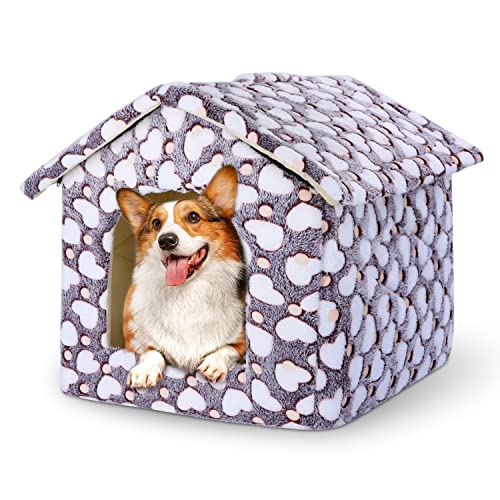 Nobleza - Caseta Perro Interior, Plegable Casa para Gato Perro, con Cojín Extraíble, Cama para Perro Pequeño y Medianos, L53xW50xH43cm (L)