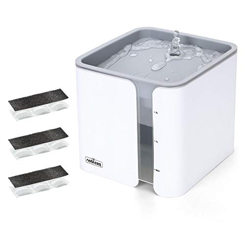 Nobleza Fuente para Gatos Silencioso Bebedero Mascotas Bebedero automático Perros y 3 filtros de carbón Activado 2.0 L