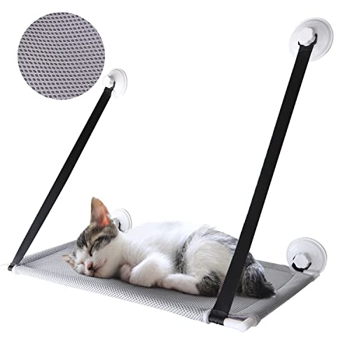 Nobleza Hamaca Ventana de Gato para Todas Las Estaciones,Cama Gato Colgante para Gato con Manta Suave y Cojines de Verano, para Tomar la Siesta y Tomar el Sol, Soportar hasta 20kg
