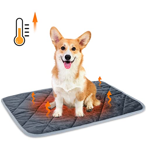 Nobleza Manta Autocalentable Perro, Almohadilla Térmica para Gatos & Perros, Lavable Esterilla Cálida para Mascotas, Gato Cama Plegable Antideslizante Self Heating Pad, L 70x48cm