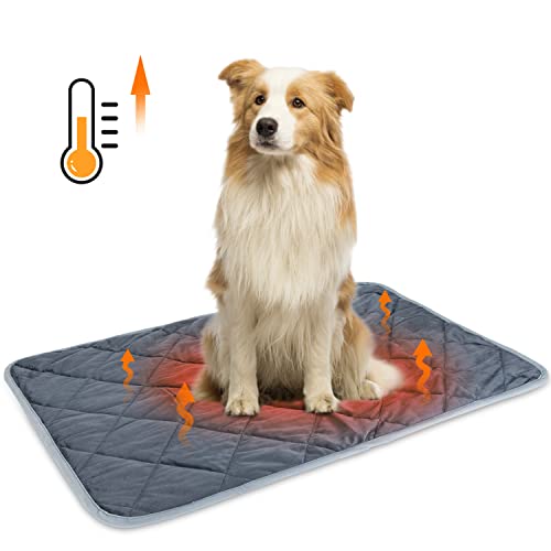 Nobleza Manta Autocalentable Perro, Almohadilla Térmica para Gatos & Perros, Lavable Esterilla Cálida para Mascotas, Gato Cama Plegable Antideslizante Self Heating Pad, XL 88x58cm