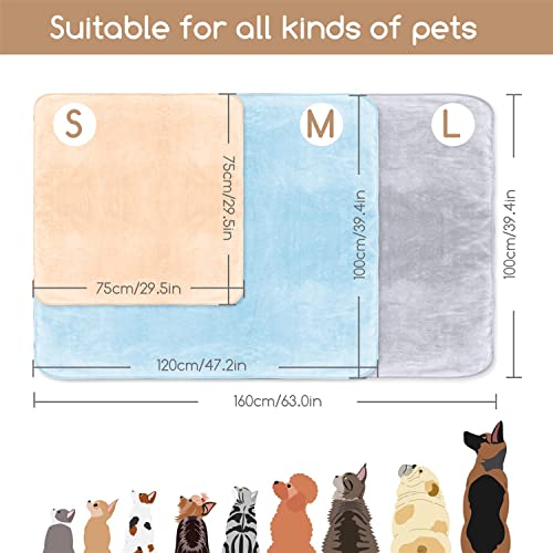 Nobleza Manta Suave de Felpa para Perros Gatos y Otras Mascotas Lavable Color Beix 75x75cm