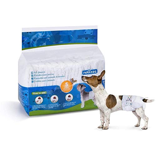 Nobleza - Pañales para perros Desechables Macho Hembra Cachorro Entrenamiento Pañales Súper Absorbente Envolturas para mascotas Paquete de 12 22*40 cm