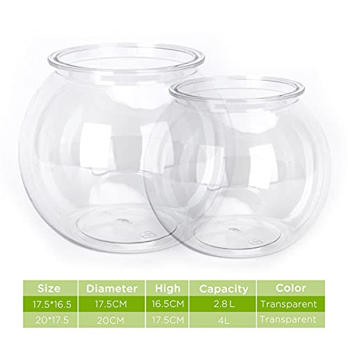Nobleza - Pecera Globo de Plástico, Ideal para Flores, Peces, Tortugas (20cm)