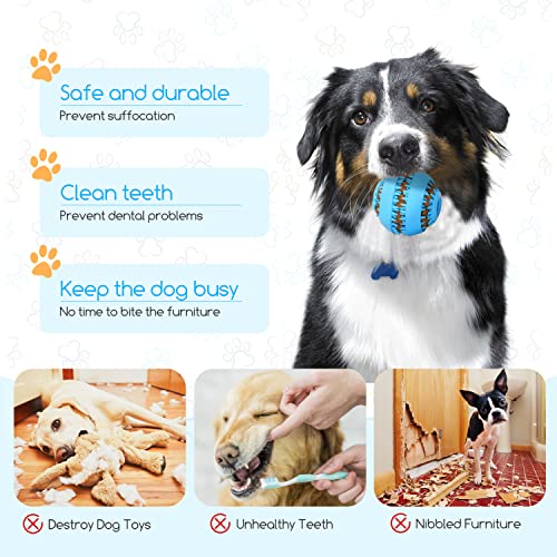 Nobleza Pelota Dental Perros, Dientes Pelota de Juguete para Perros, Pelota Denta Fun para Masticar Interactivo Dientes Fuertes Jugar Entrenamiento, Bolas de Caucho Natural Ø 6 cm