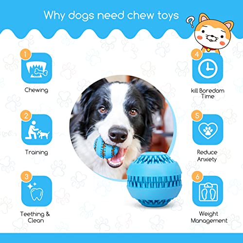 Nobleza Pelota Dental Perros, Dientes Pelota de Juguete para Perros, Pelota Denta Fun para Masticar Interactivo Dientes Fuertes Jugar Entrenamiento, Bolas de Caucho Natural Ø 6 cm