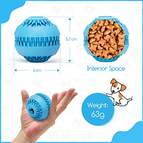 Nobleza Pelota Dental Perros, Dientes Pelota de Juguete para Perros, Pelota Denta Fun para Masticar Interactivo Dientes Fuertes Jugar Entrenamiento, Bolas de Caucho Natural Ø 6 cm