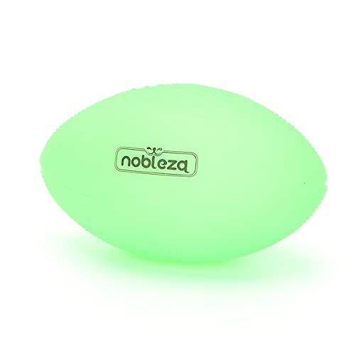 Nobleza Pelota Juguete Perro,Squeaky Rugby para Perros, Pelota de Caucho Natural para Perros，Juguetes con Sonido para Razas Medianas y Grandes,Brillo en la Oscuridad（L14CM*7.5CM,3pcs