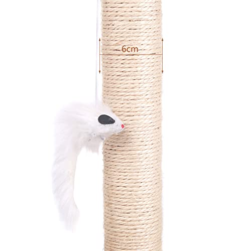 Nobleza – Poste rascador para Gatos de sisal con Juguete. Pequeño, Color Marrón. Medidas: 25 * 25 * 35 cm