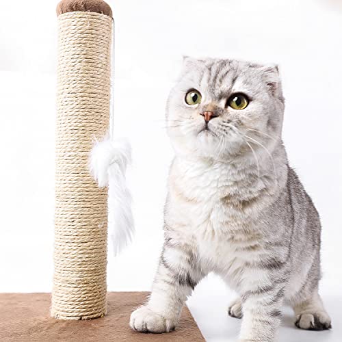 Nobleza – Poste rascador para Gatos de sisal con Juguete. Pequeño, Color Marrón. Medidas: 25 * 25 * 35 cm