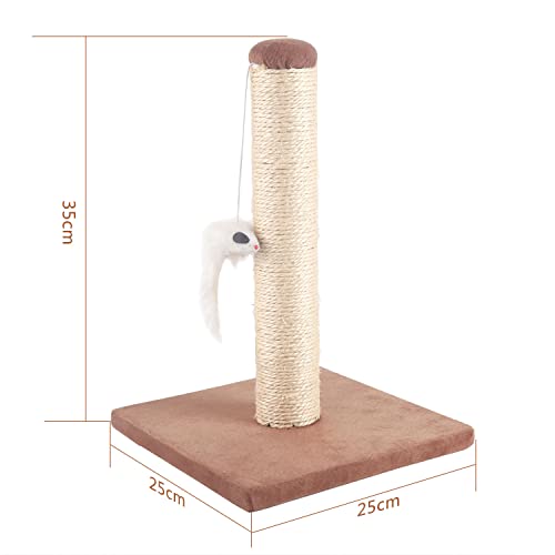 Nobleza – Poste rascador para Gatos de sisal con Juguete. Pequeño, Color Marrón. Medidas: 25 * 25 * 35 cm