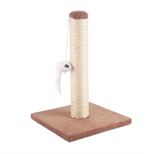 Nobleza – Poste rascador para Gatos de sisal con Juguete. Pequeño, Color Marrón. Medidas: 25 * 25 * 35 cm