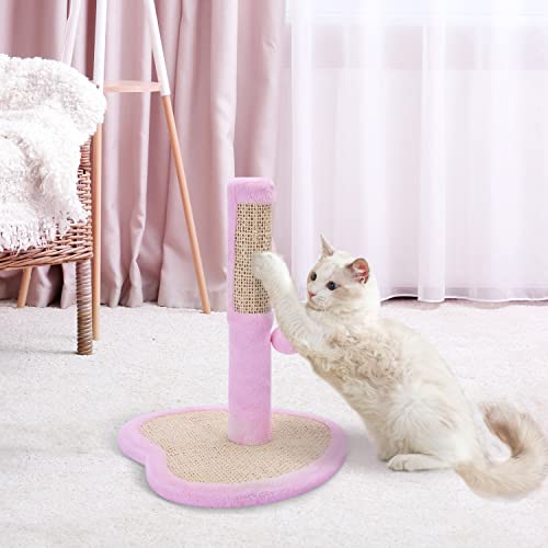 Nobleza Poste Rascador para Gatos de Sisal Natural con Bola,Rascador para Gatos,Arbol para Gatos,L33.5*W33.5*H38CM，Rosado