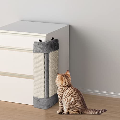 Nobleza – Rascador de Gatos para Esquina de Pared. Afilador de Garras de sisal. Color Gris, L41 * W24 * H2.5CM