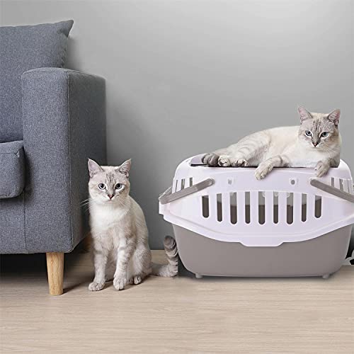 Nobleza - Transportin Gato Perro, Transporte Portátil y Transpirable para Mascotas, Transporte de Plástico para Perros, 52 * 30 * 32.5CM, Gris