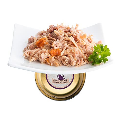 NUEVO Tarrina Gato FINEST: Filetes de Pollo y Salmón, 85 g, Gato