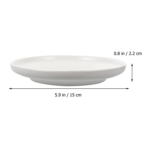 NUOBESTY Tazón de cerámica para mascotas, cuenco de agua para gatos y gatos poco profundos, bigote y fatiga, plato de alimentación para perros, conejos y animales, color blanco