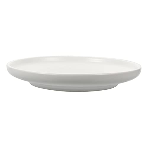 NUOBESTY Tazón de cerámica para mascotas, cuenco de agua para gatos y gatos poco profundos, bigote y fatiga, plato de alimentación para perros, conejos y animales, color blanco