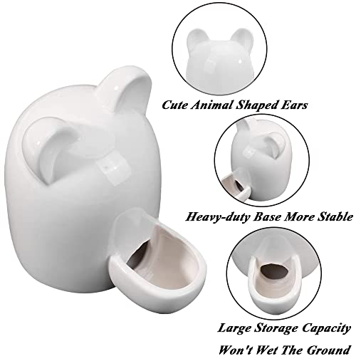 NUYYR Comederos de Cerámica, Bebedero Hamster, Cuencos de Cerámica Animales, Comedero Hámster, Blanco Tazón de Cerámica Animales Pequeños para Conejillo, Hedgehog, Ardilla, Jerbo