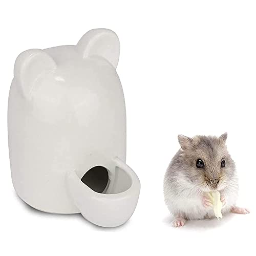 NUYYR Comederos de Cerámica, Bebedero Hamster, Cuencos de Cerámica Animales, Comedero Hámster, Blanco Tazón de Cerámica Animales Pequeños para Conejillo, Hedgehog, Ardilla, Jerbo