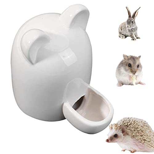 NUYYR Comederos de Cerámica, Bebedero Hamster, Cuencos de Cerámica Animales, Comedero Hámster, Blanco Tazón de Cerámica Animales Pequeños para Conejillo, Hedgehog, Ardilla, Jerbo