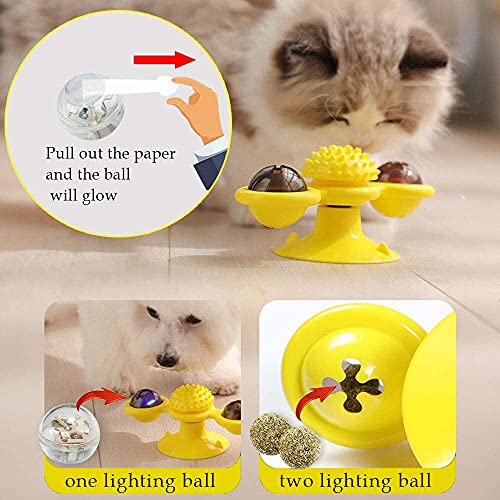NW GazyShop - Masaje para gatos, juguete giratorio, gato, juguete para gatos, juguete para gatos, juguete para gatos, color amarillo