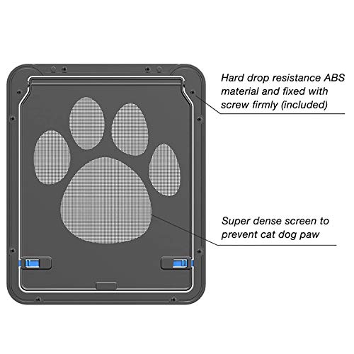 NXL Puerta para Perros Y Gatos Puerta Mosquitera para Mascotas Gatera De Gatos con Cerradura Automática Puerta Magnética con Malla para Perros Pequeños