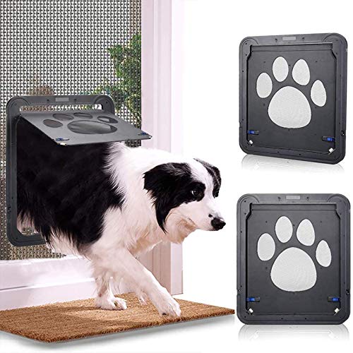 NXL Puerta para Perros Y Gatos Puerta Mosquitera para Mascotas Gatera De Gatos con Cerradura Automática Puerta Magnética con Malla para Perros Pequeños