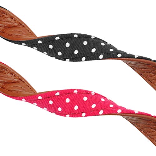 NYKK Pet Leash Pet Mascotas de Cuero Correa Gato Perro Caminando Cuerda de Plomo con Punto Mascota Gatos Collar Correa Correa para pequeños Perros medianos Rojo Negro Correa para Mascotas