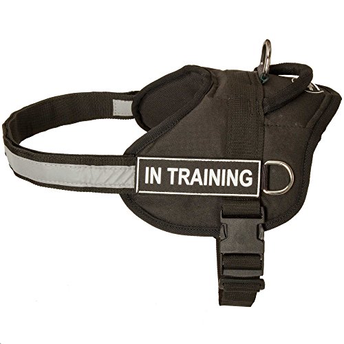 Nylon arnés del perro con correa reflectante para entrenamiento, caminar, servicio de policía, SAR y más – Talla XXS) con "Perro de terapia velcro Parches