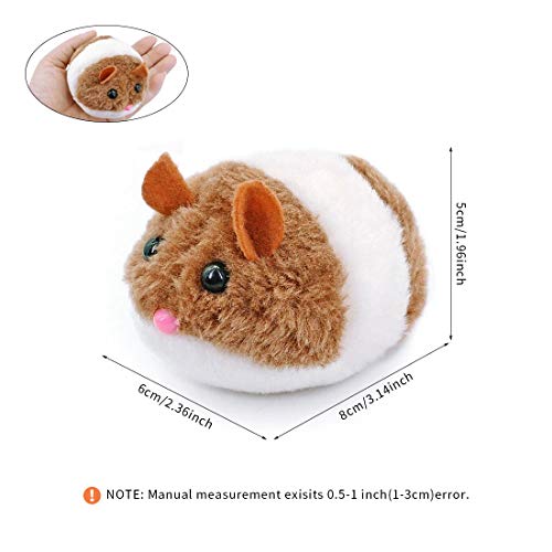 O-Kinee Juguetes para Gato, 2 Piezas Juguetes para Gatos Raton Interactivo, Ratones para Gatos de Peluche, Ratones para Gatos Que Se Mueven, Ratones para Gatos Gris e Marrón