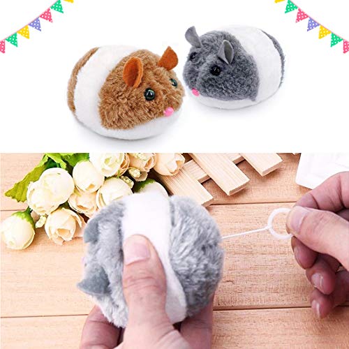 O-Kinee Juguetes para Gato, 2 Piezas Juguetes para Gatos Raton Interactivo, Ratones para Gatos de Peluche, Ratones para Gatos Que Se Mueven, Ratones para Gatos Gris e Marrón
